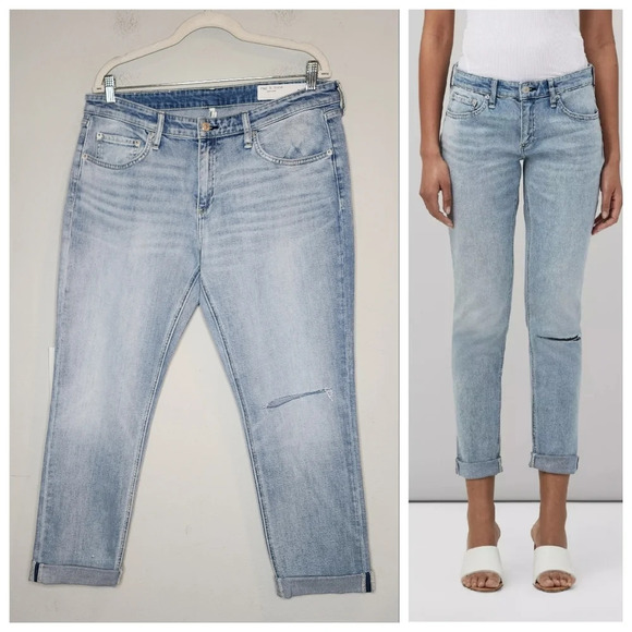 NWT Rag & Bone Dre low-rise slim boyfriend lightwash jeans.Size 31 or 12.